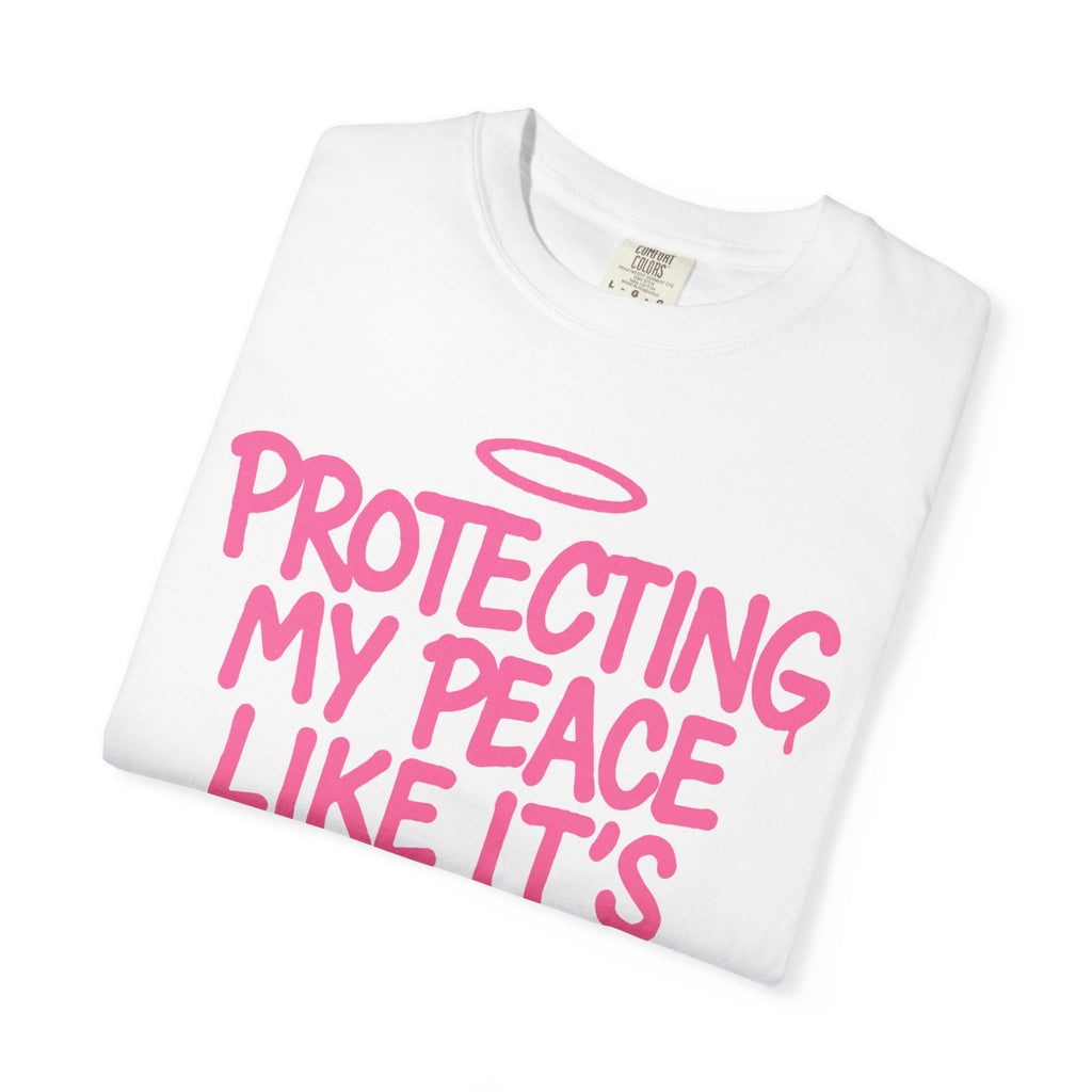 Protecting My Peace Like It’s Designer T-Shirt — Feminine Pink Graphic Tee