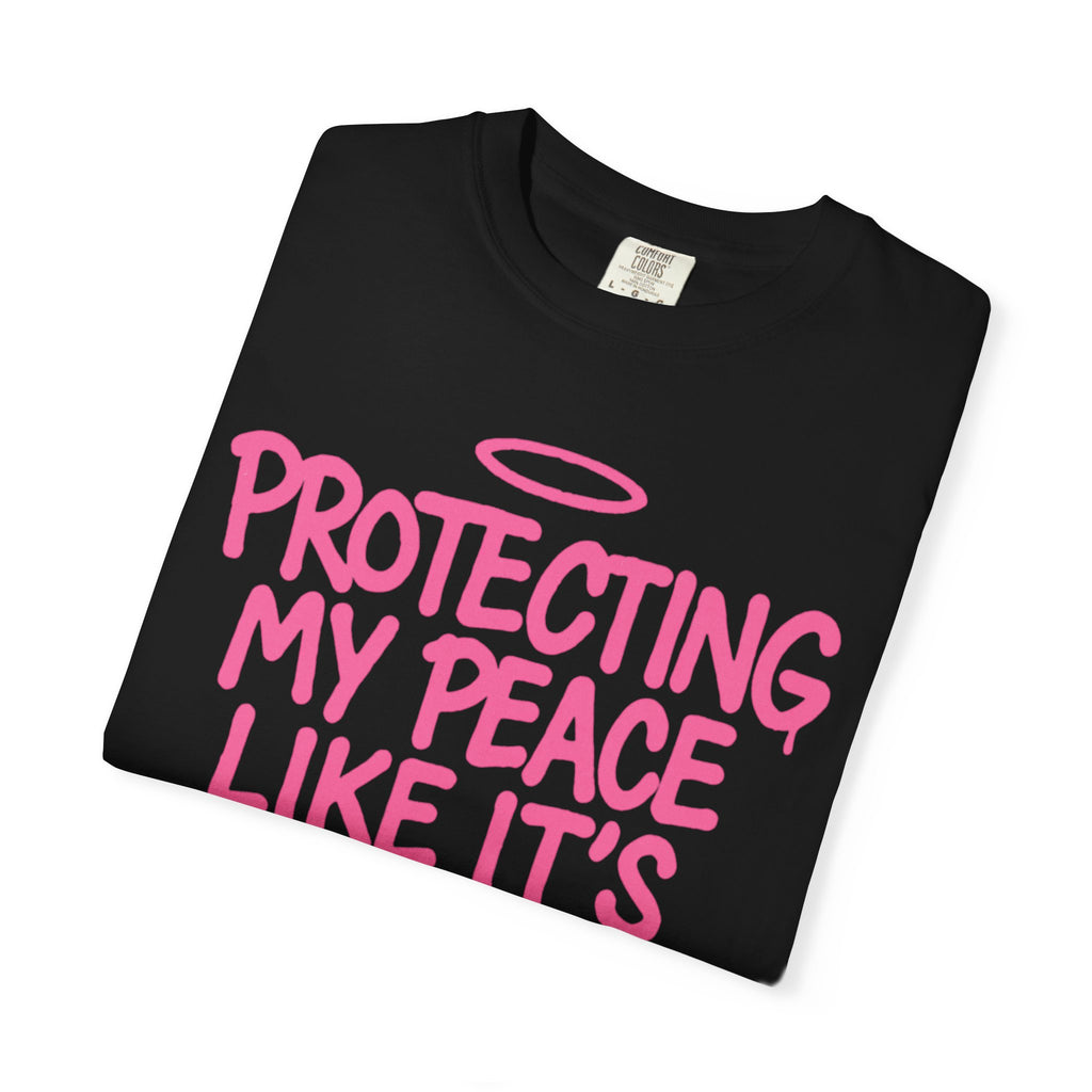 Protecting My Peace Like It’s Designer T-Shirt — Feminine Pink Graphic Tee